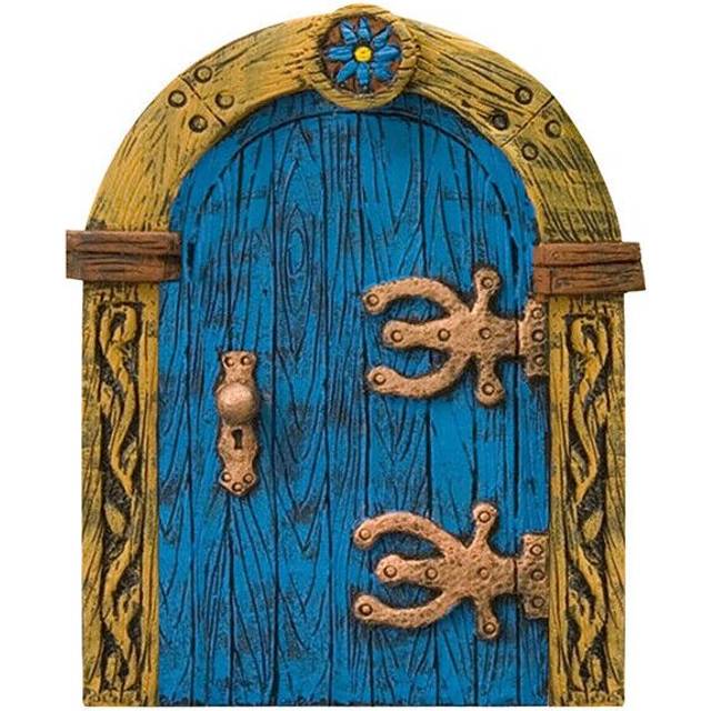 (#4) Fairy Gnome Elf Door Handpainted Wooden Outdoor Yard Tree Mystical Art Ornament