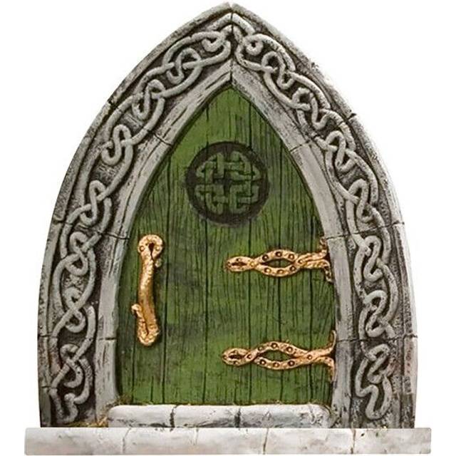 (#3) Fairy Gnome Elf Door Handpainted Wooden Outdoor Yard Tree Mystical Art Ornament