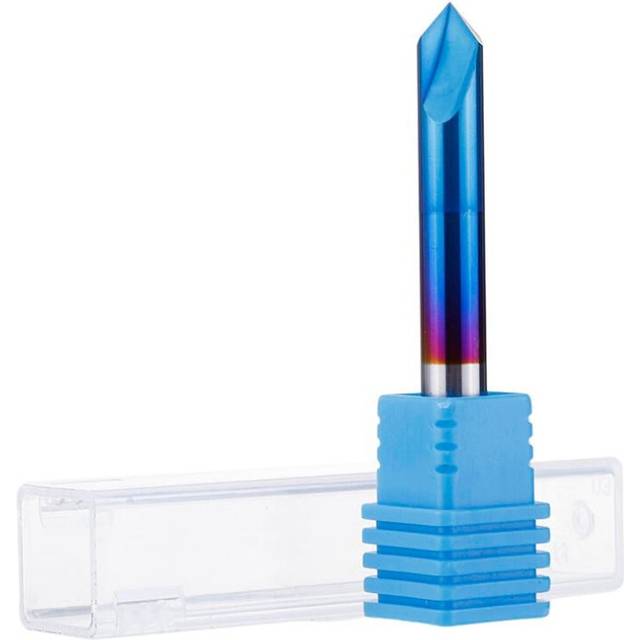 (4mm) 2-12mm 90 Degree Nano Blue Coated Chamfer Mill 2 Flutes CNC Milling Cutter Countersink Drill Bit