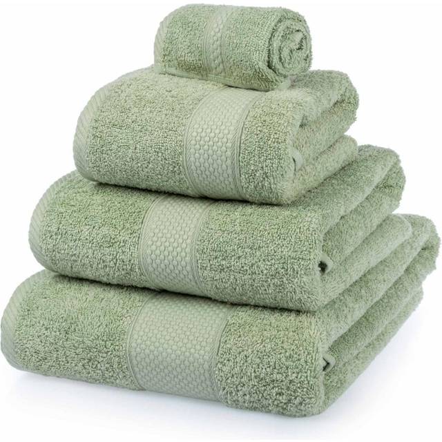 Homescapes Sage Green Bath Towel Set 100 % Turkish Cotton