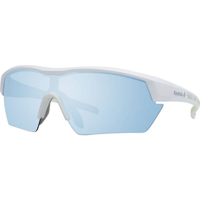 Reebok R9330 13302 Unisex Sports Sunglasses - White Frame, Blue Mirrored Lenses