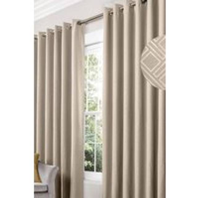 Essential Living Amond Eyelet Ring Top Curtains Cream 228cm x 228cm, Cream