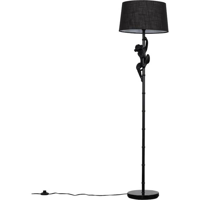 Modern Black Hanging Monkey Floor Lamp with a Black Tapered Shade - Complete with a 6w LED Bulb [3000K Warm White]