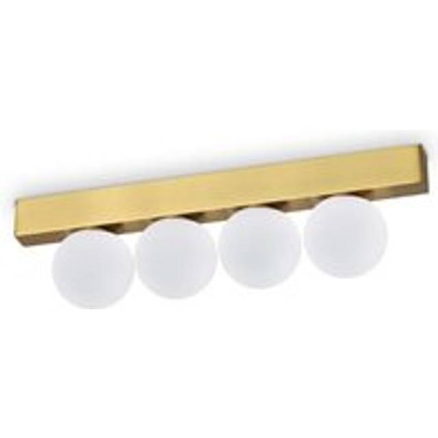 Ideal Lux Ping Pong 4 Light Globe Ceiling Light Brass 1000Lm 3000K