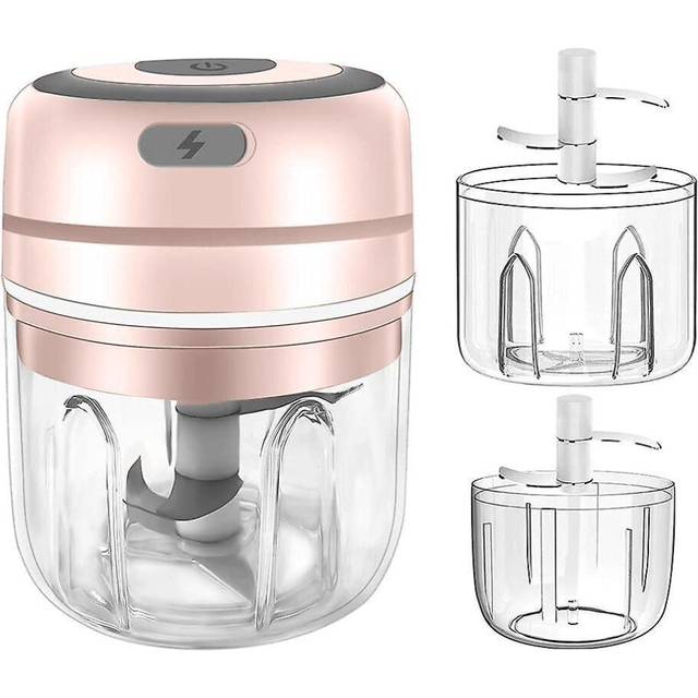 Electric Garlic Chopper,  Mini Garlic Chopper Portable Wireless Food Processor, Garlic Masher Mincer Crusher-Pink