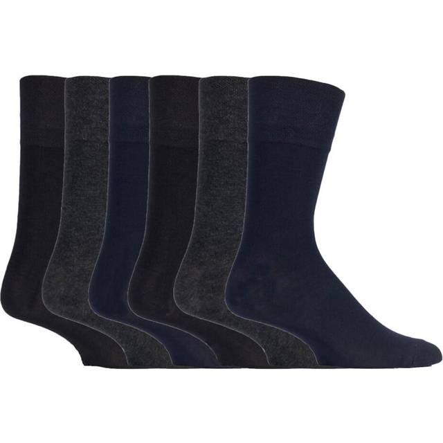 (6-11 UK, SOMRM02) Sock Shop Gentle Grip - 6 Pairs Mens Non Elastic Bamboo Socks