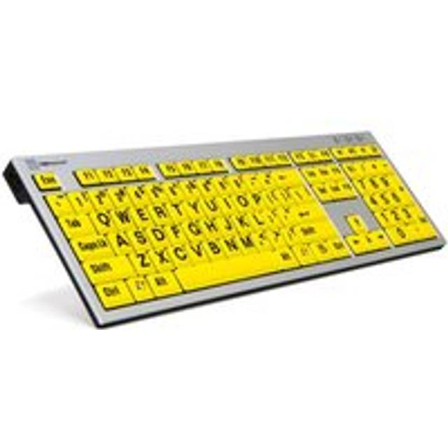 Logickeyboard XLPrint Slim Line Black on Yellow PC Keyboard