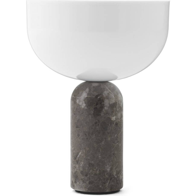 New Works - Kizu Portable LED Table Lamp with Battery - gris du marais/HxØ 24x18cm/2,5W/2700K/mit Dimmer/USB-Kabel schwarz (24.0 x &#8960;18.0cm)