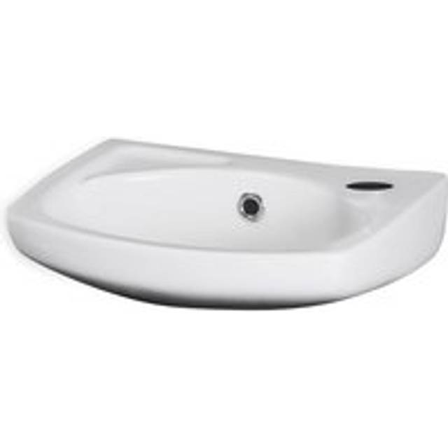 Wall Hung Ceramic Basin with Overflow and Tap Hole - 350mm