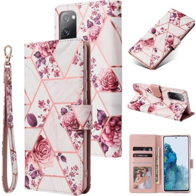 Samsung S20 FE (2020 & 2022) Trendigt Plånboksfodral Sparkle 4-FACK - Rosa