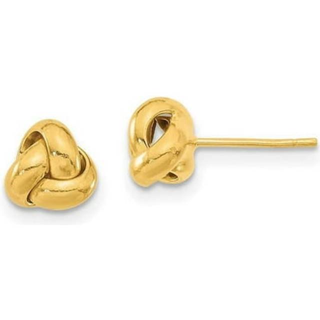 14K Yellow Gold Polished Love Knot Post Earrings