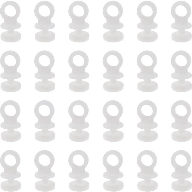 50Pcs Curtain Track Rail Gliders Runner Wheel Rollers Hooks Fit for 9mm Wide Curtain Track Rail 9mm Bottom Diameter White Plastic