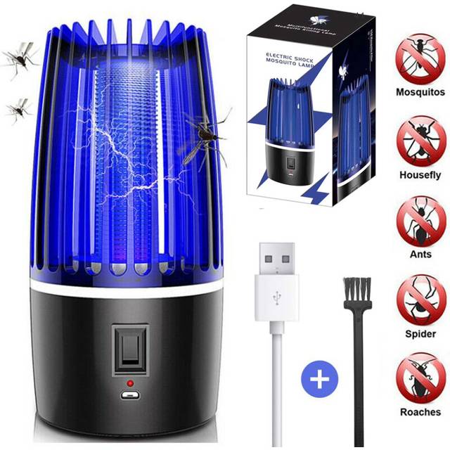 USB Electric Mosquito Killer Lamp Zapper Bug Fly Insect Trap UV Light