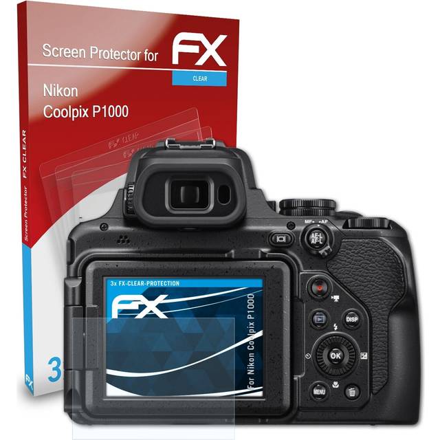 Atfolix 3x screen protection film for nikon coolpix p1000 screen protector clear
