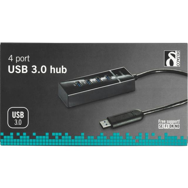 Deltaco USB-A 3.1 Hub till 4x USB-A