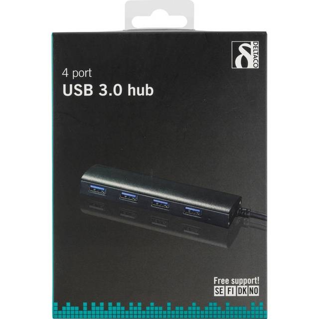 Deltaco USB 3.1 Gen 1 Hub till 4x USB Typ A