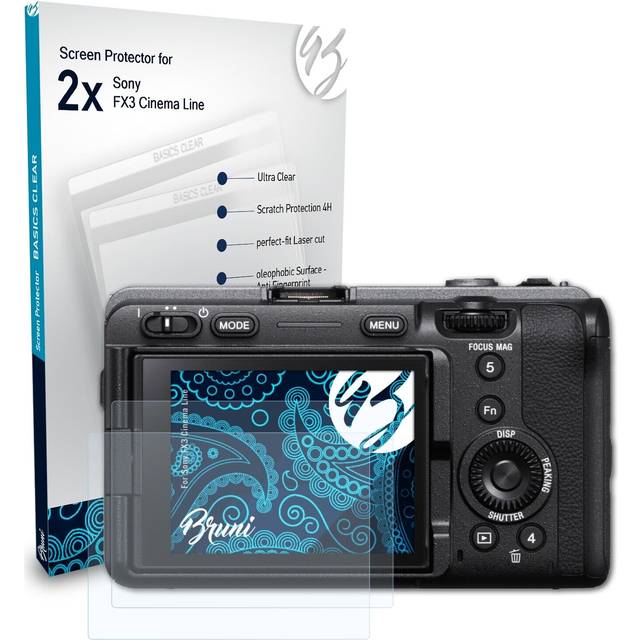 Bruni 2x Protective Film For Sony Fx3 Cinema Line Screen Protector