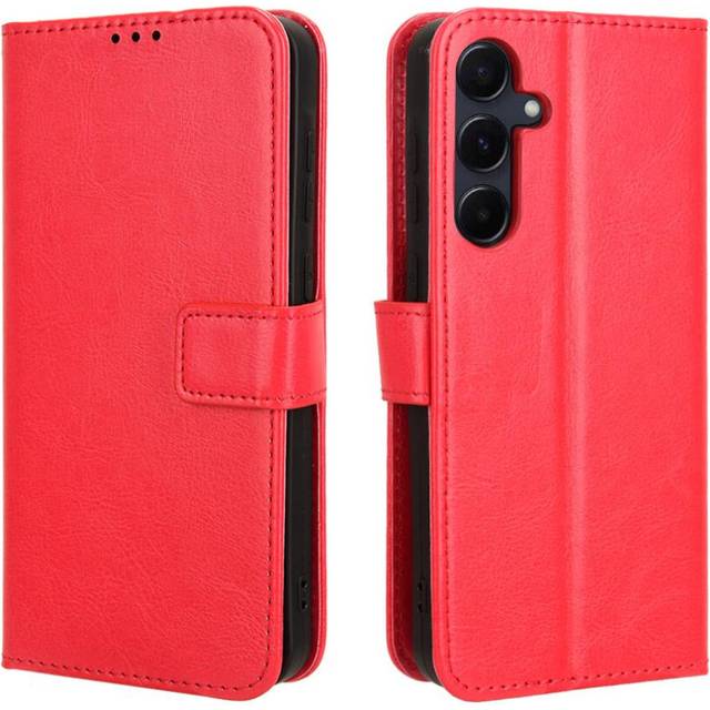 (Red) Case For Samsung Galaxy A35 5G Magnetic Card Holder Flip Cover Wallet