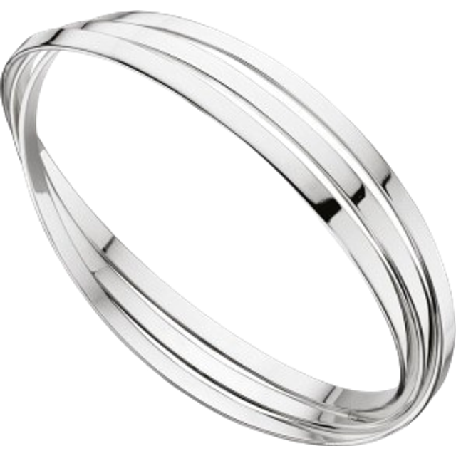 Beginnings Sterling Silver Triple Russian Wedding Flat Bands Bangle B4587
