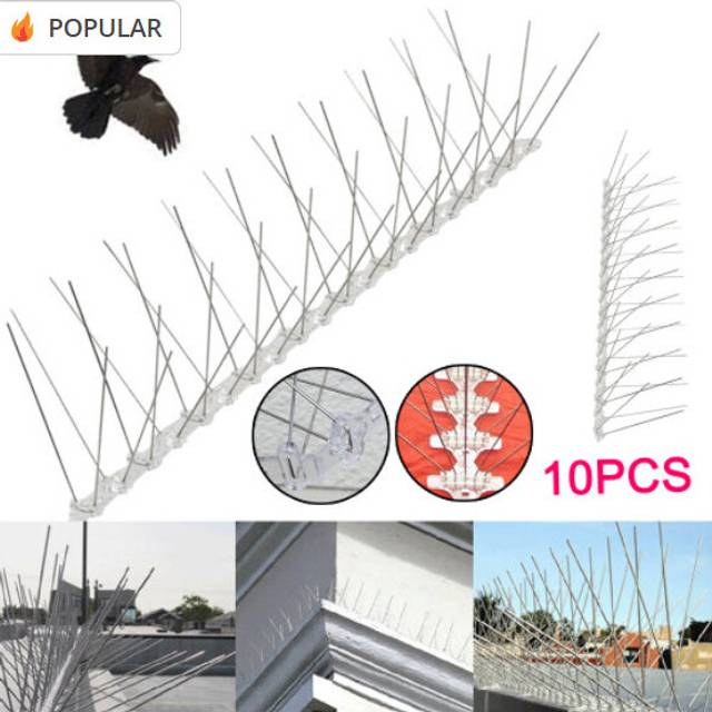 5M Pigeon Deterrent 10PCS Anti Bird Spikes 10 x 50cm Lengths UK