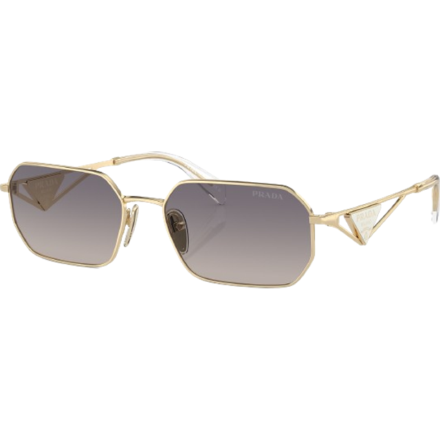 Prada Woman PR A51S  ZVN30C Sunglasses Metal Gold Blue Geometric Normal Shaded