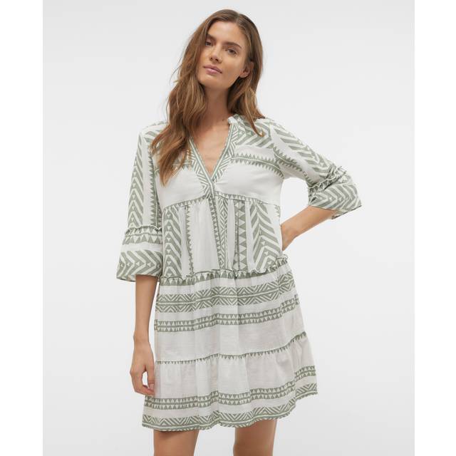 Vero Moda Dicthe Kjole - Pastelgrøn/Hvid