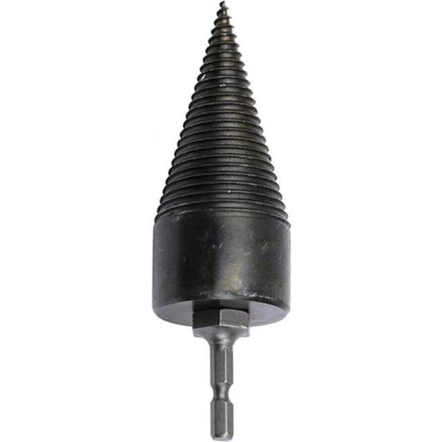 (SDS Plus Shank(Round)) 1Pc 42mm HSS Round/Square/Hexagonal Shank Firewood Drill Bit Splitter Wood Split Cone Drill Bit For Tree Cutting