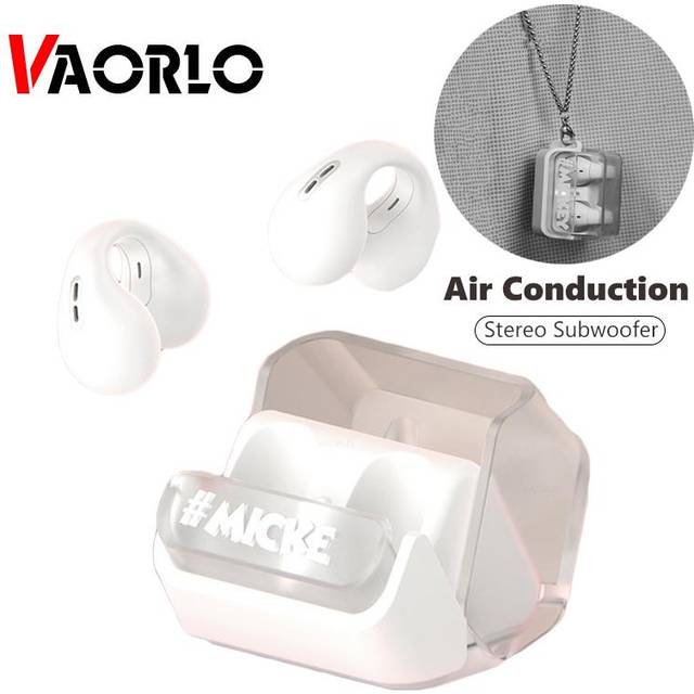 (green) Vaorlo Ture Noise Reduction Wireless Earphones Hifi Subwoofer Stereo Music Ear-clip Earbuds Painless Wear Headset For All Smartphones