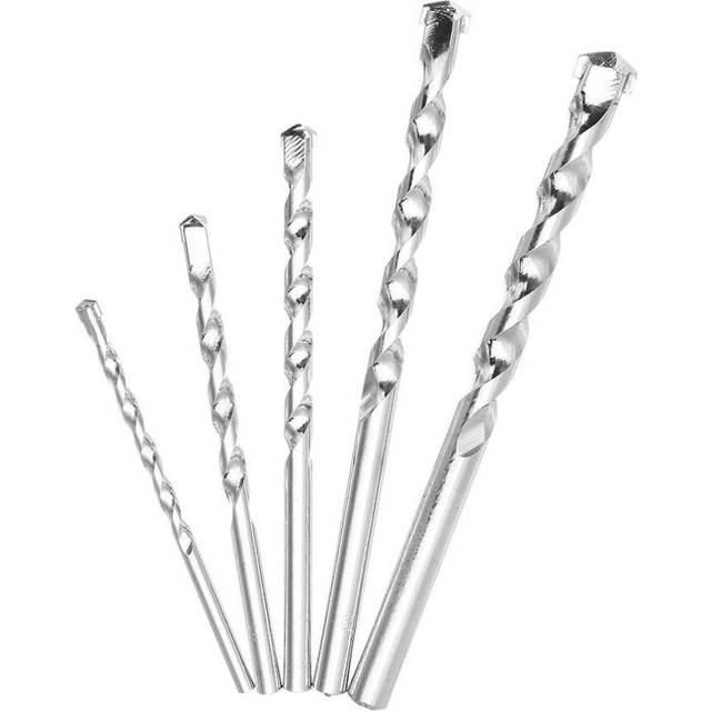 5pcs 4/5/6/8/10mm Straight Impact Drill Round Shank Cement Wall Twist Drill Bit Set