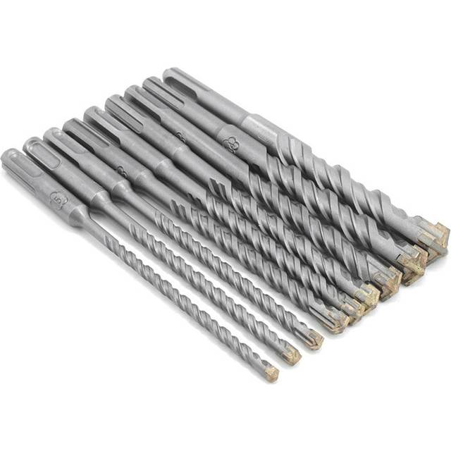 9Pcs Carbide Tipped Cross Head 5-16mm Electric Hammer SDS Shank Drill Bit Set Concrete Masonry Drill Bits