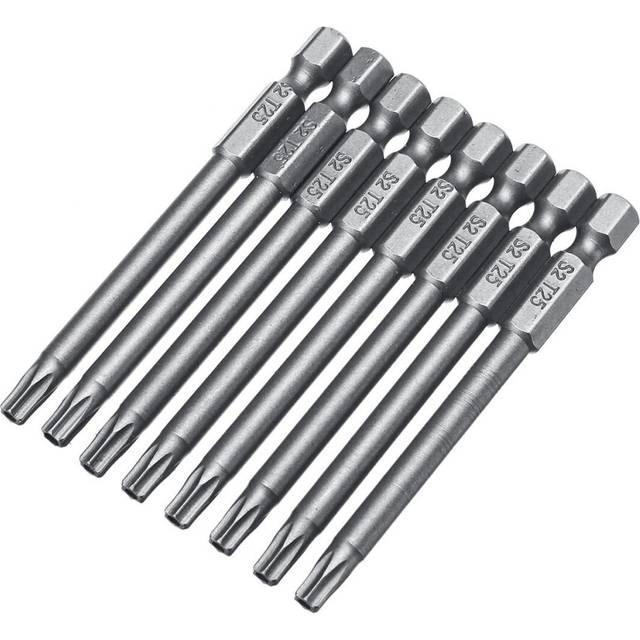 (T30) 10pcs TT6-TT40 Torx Head Screwdriver Bit 75mm Hex Shank Power Drill Screwdriver Bits Set