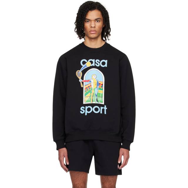 Casablanca Mens Le Jeu Coloure Printed Sweatshirt in Black Cotton - Size Small