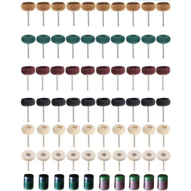 70Pcs 3mm Shank Wool Felt Grinding Sanding Head Abrasive Buffing Wheel Cotton Thread Polishing Brush