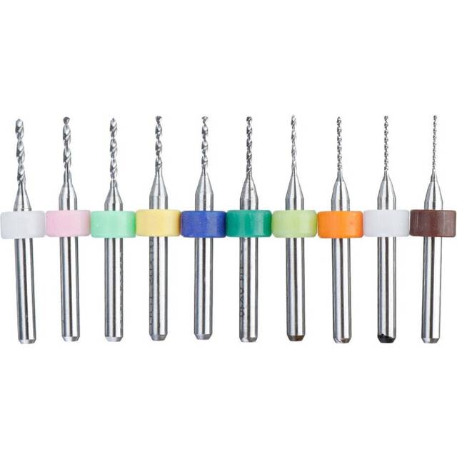 (1.0mm) 10Pcs 0.6mm-1.5mm Tungsten Carbide PCB Drill Bits Print Circuit Board Mini CNC Drilling Bit Set