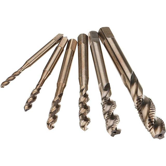 (M8X1.25) M3-M10 HSS Co M35 Machine Sprial Flutes Taps Metric Screw Tap Right Hand Thread Plug Tap Drill