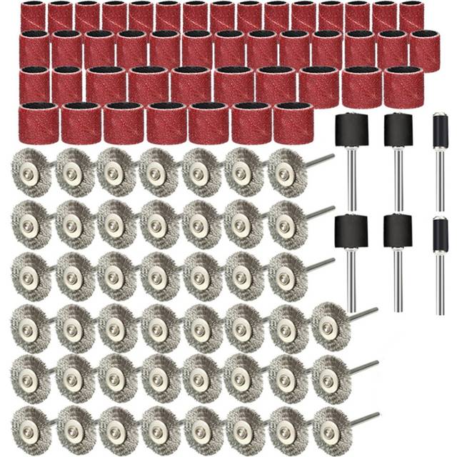 96Pcs Electric Rotary Tool Accessories Set Sandpaper Bands Steel Wire Wheel Brushes Metal Polishing Grinding Tool