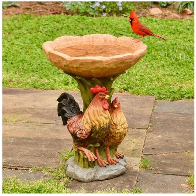 (Roosters) Garden Decor Craft Yard Animal Sculptures Ornaments Garden