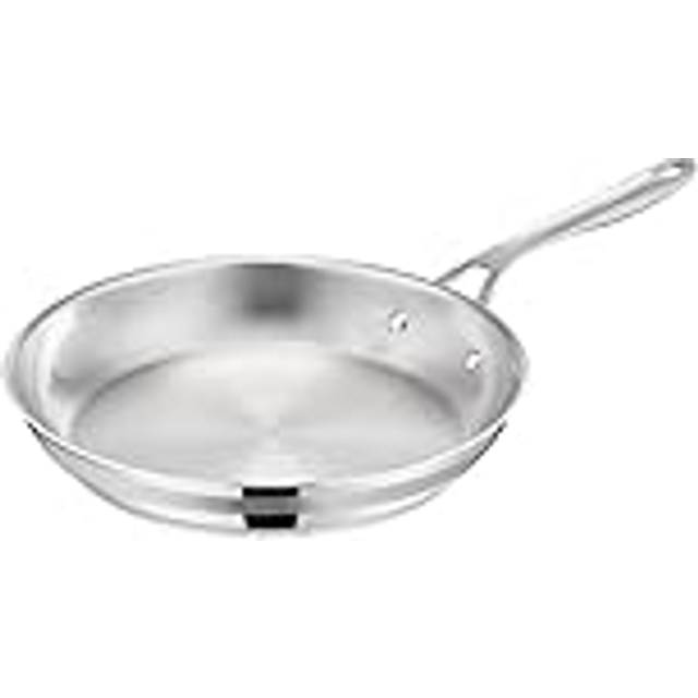 Jamie Oliver by Tefal Cook Smart stekpanna 28 cm, obelagt rostfritt stål, lämplig för induktion, termisk fusion botten, återvinningsbart, niat handtag, rostfritt stål, E3110655