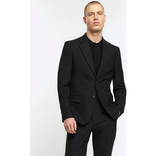 Mens River Island Black Stretch Slim Fit Suit Jacket - 40R
