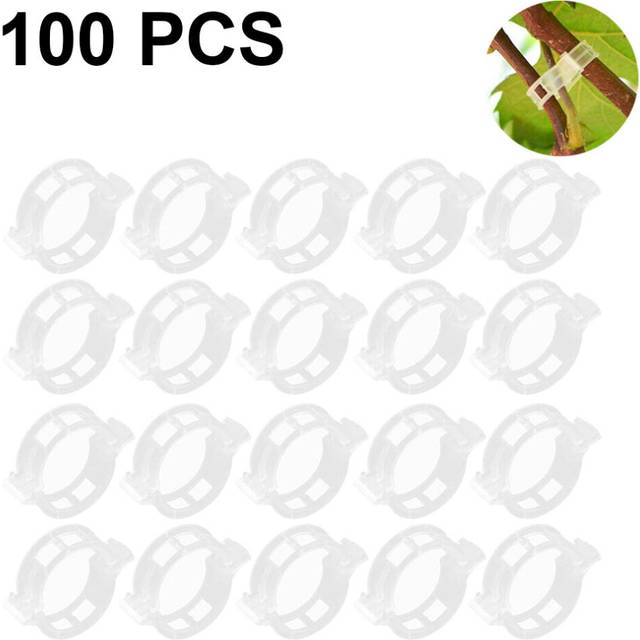 100Pcs Plant Support Clips, Garden Support Clips, Garden Clips, Grape Vine-Transparent White