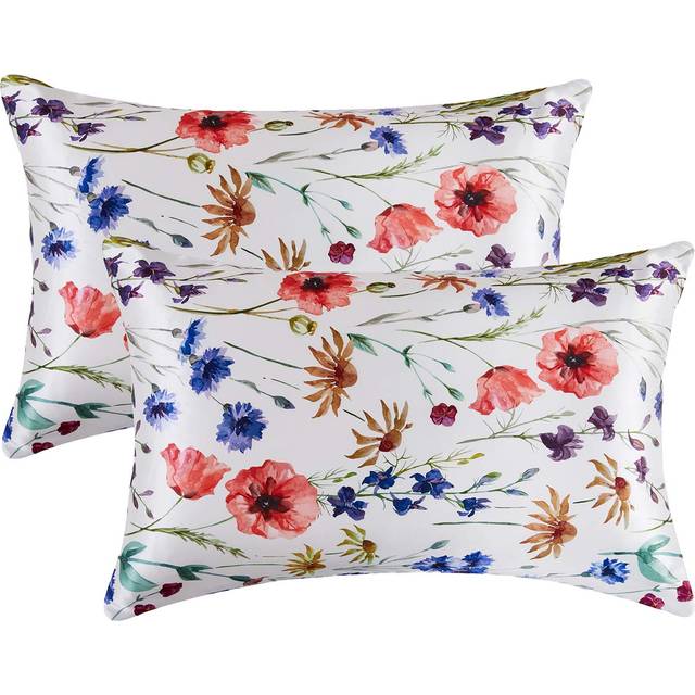 MR&HM Satin Pillowcase for Hair and Skin, Silk Satin Pillowcase 2 Pack, Standard Size Pillow cases Set of 2, Silky Pillow cover with Envelope closure