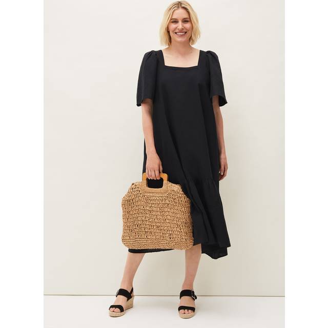 Phase Eight Women's Claria Linen Midi Dress - Black - 8