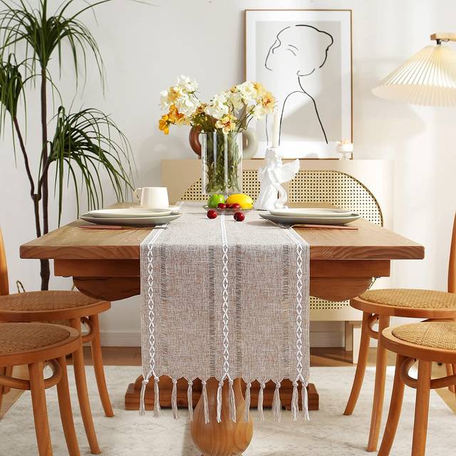 Chassic Fall Rustic Farmhouse Table Runner 90 Inches Tablecloth