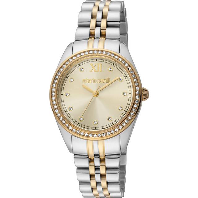 Roberto Cavalli Womens RC5L036M0085 Women Quartz Stainless Steel Champagne 5 ATM 31 mm - Silver & Gold - One Size