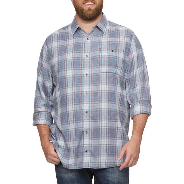 Men's Westley Vintage Soft Shirt Big & Tall | Athletic Fit | XLT | Blue | Plaid | Flag & Anthem Big & Tall - Navy/lt Blue/coral