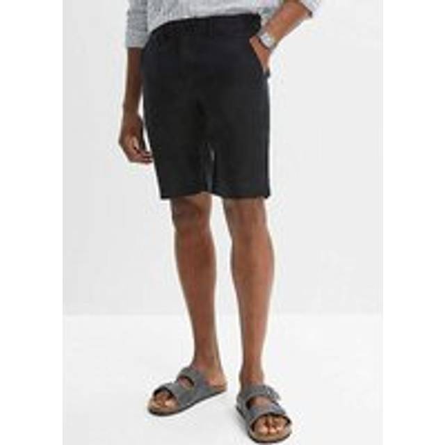 bonprix Men's Linen Summer Shorts - Black
