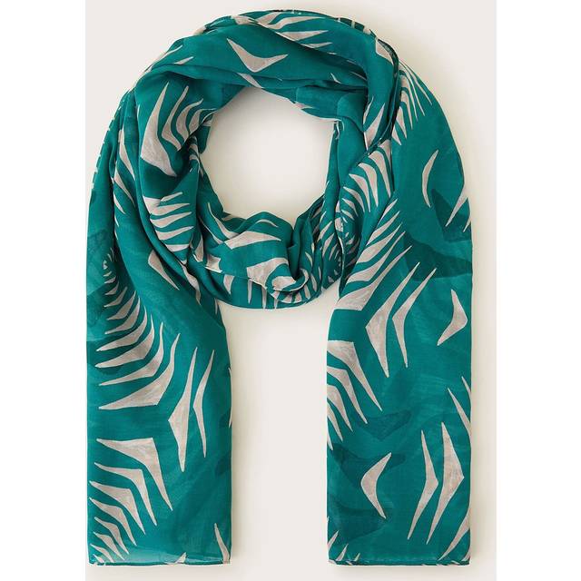 Monsoon Palm Print Lightweight Scarf - Teal