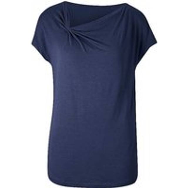 Heine Asymmetric Neck Short Sleeve T-Shirt - Navy