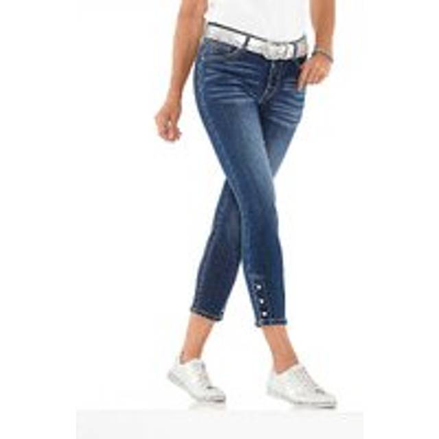 Witt Studded Trim Cropped Jeans - Denim