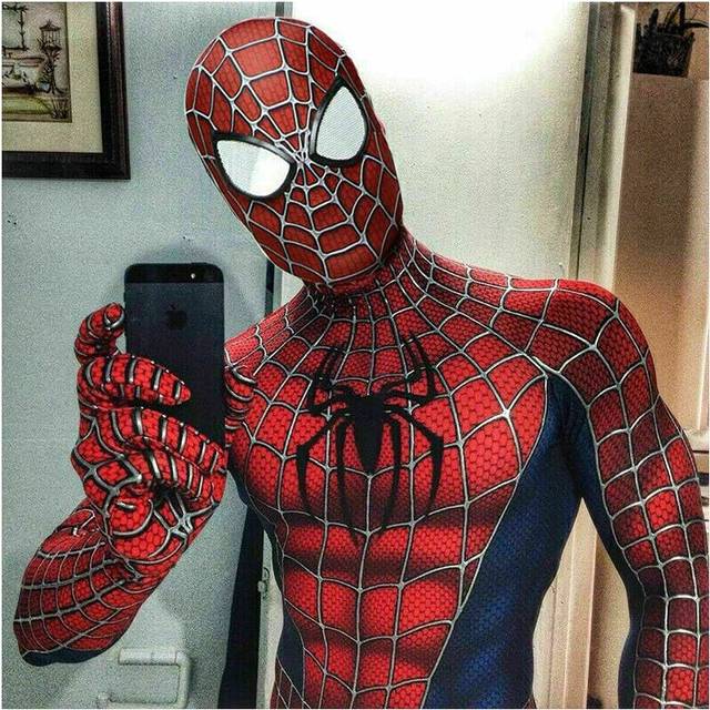 (Kids 100-110cm / 4-5 Yrs) Adult Spiderman Tobey Maguire Cosplay Costume Kids Jumpsuit Fancy Dress Gift